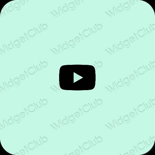 Stijlvol pastelblauw Youtube app-pictogrammen