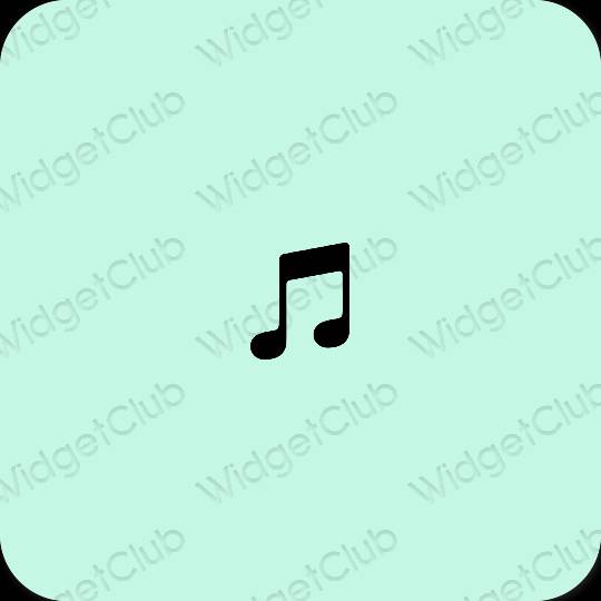 Estetyka pastelowy niebieski Apple Music ikony aplikacji