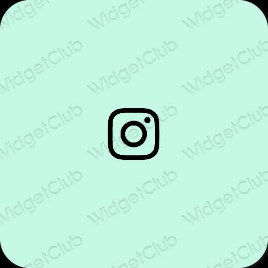 Thẩm mỹ màu xanh pastel Instagram biểu tượng ứng dụng