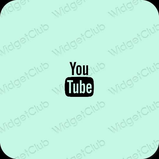 Thẩm mỹ màu xanh pastel Youtube biểu tượng ứng dụng