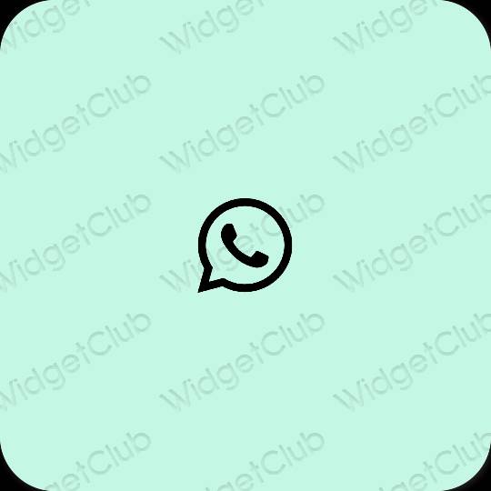 Estetický pastelově modrá WhatsApp ikony aplikací