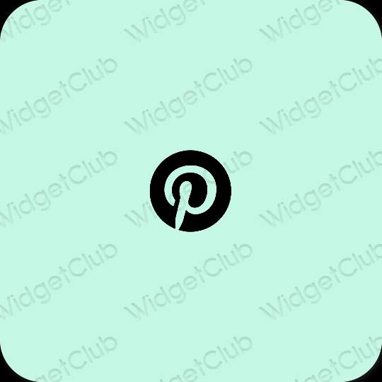 Estetisk pastellblå Pinterest app ikoner