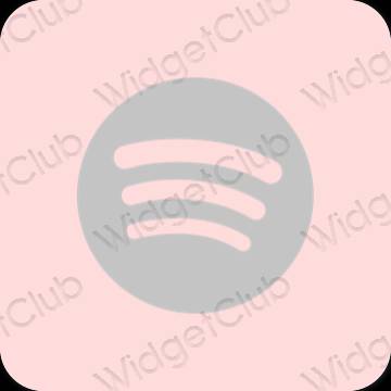 審美的 柔和的粉紅色 Spotify 應用程序圖標