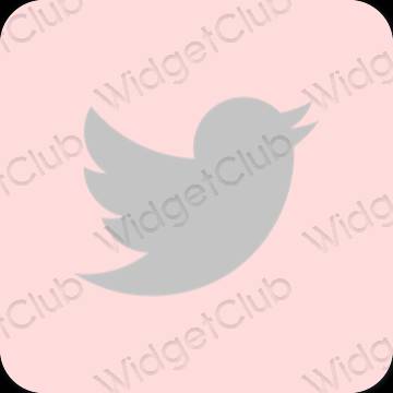 Естетски пастелно розе Twitter иконе апликација