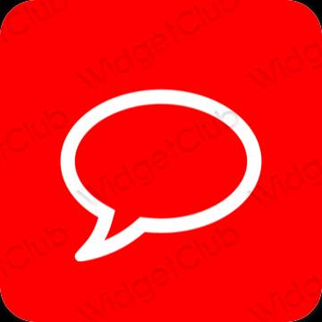 Estetsko rdeča Messages ikone aplikacij