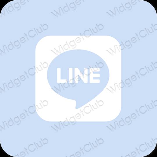 Estetisk pastellblå LINE app ikoner