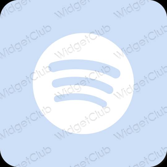 Esteetiline pastelne sinine Spotify rakenduste ikoonid