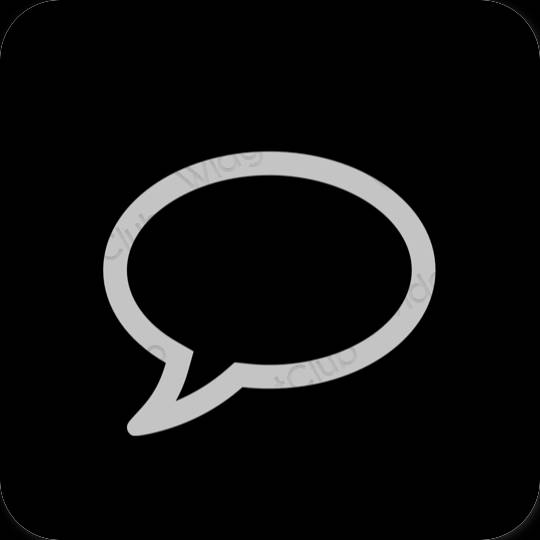 Estético Preto Messages ícones de aplicativos