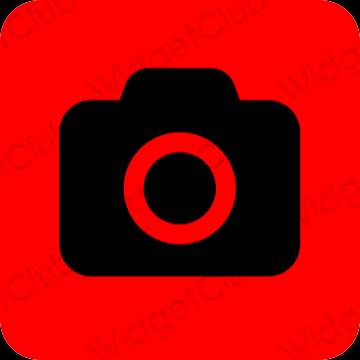 Estetik merah Camera ikon aplikasi