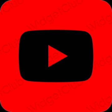 Estetický Červené Youtube ikony aplikací