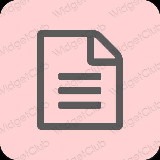 Æstetisk lyserød Notes app ikoner