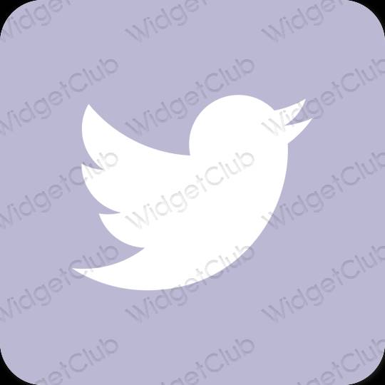 Estético azul pastel Twitter ícones de aplicativos