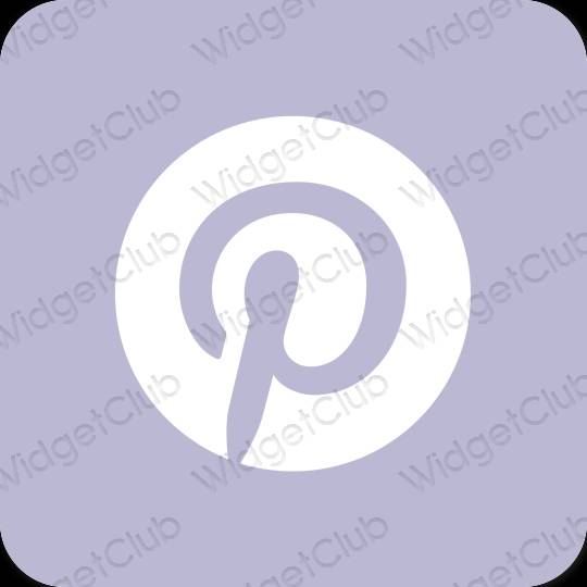 Esteetiline lilla Pinterest rakenduste ikoonid