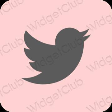 Естетичний рожевий Twitter значки програм