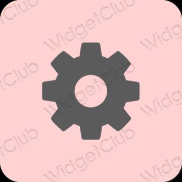 Estetico rosa Settings icone dell'app