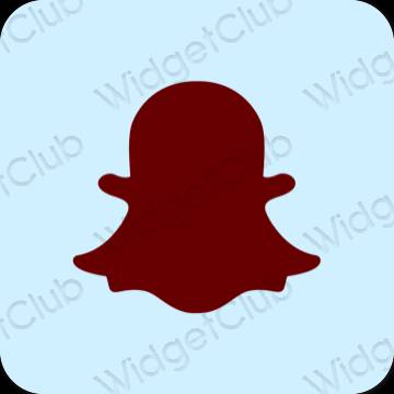 Aesthetic pastel blue snapchat app icons