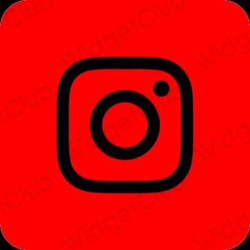 Aesthetic red Instagram app icons
