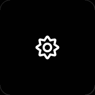 미적인 검은색 Settings 앱 아이콘