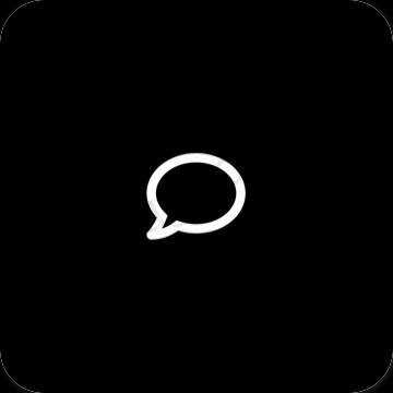 Estetické čierna Messages ikony aplikácií