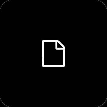 Estetski crno Files ikone aplikacija