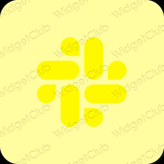 Естетичний жовтий Slack значки програм