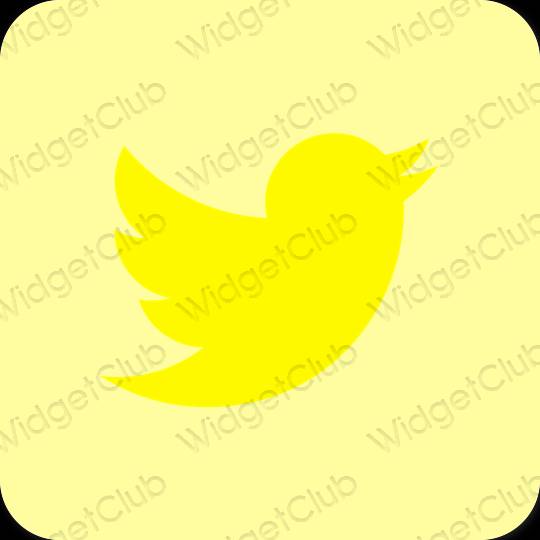 Æstetisk gul Twitter app ikoner