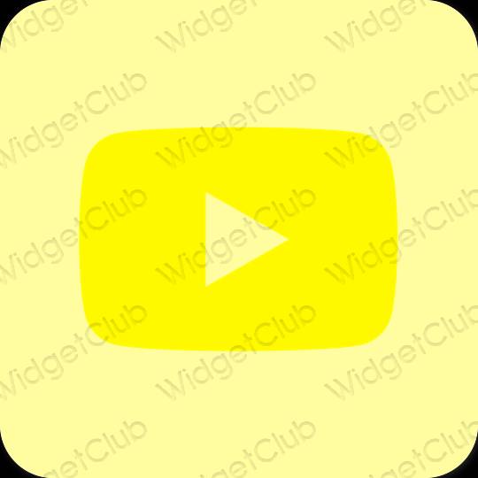 Aesthetic yellow Youtube app icons