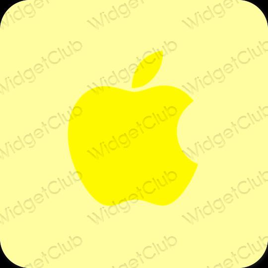 Esteetiline kollane Apple Store rakenduste ikoonid