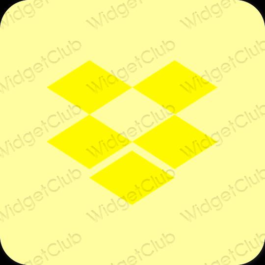 Estetik sarı Dropbox uygulama simgeleri