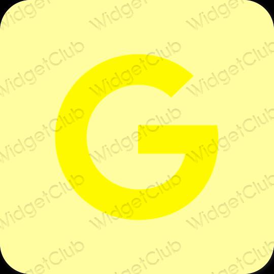 Estetik sarı Google uygulama simgeleri