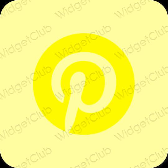 미적인 노란색 Pinterest 앱 아이콘