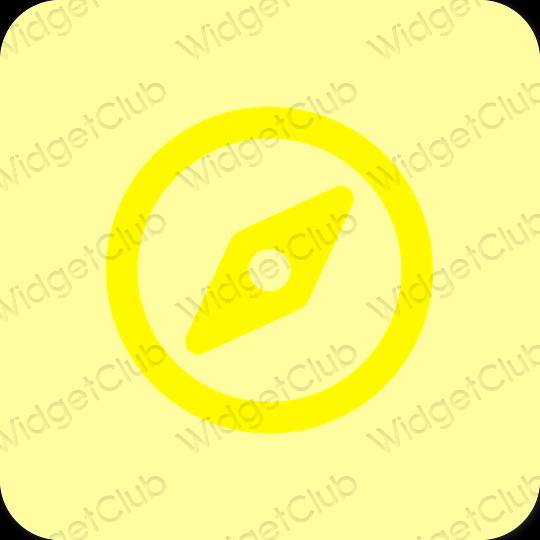 미적인 노란색 Safari 앱 아이콘