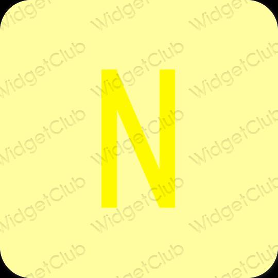 Aesthetic yellow Netflix app icons