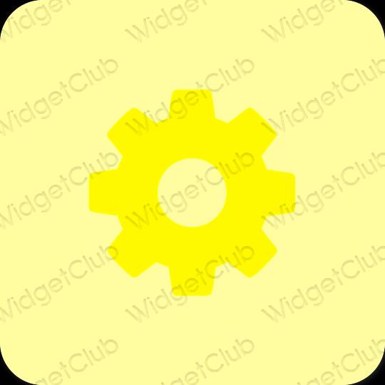 Estetsko rumena Settings ikone aplikacij