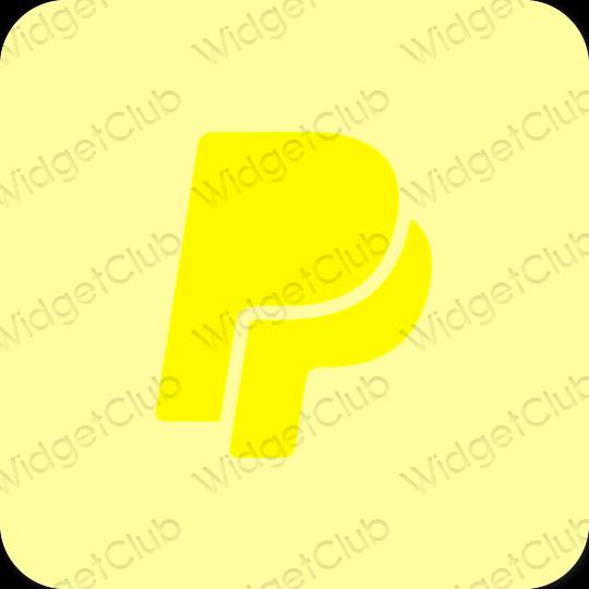 Esztétika sárga Paypal alkalmazás ikonok