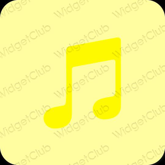 Esthétique jaune Apple Music icônes d'application