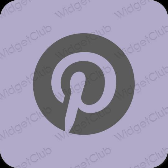 Естетичен пастелно синьо Pinterest икони на приложения