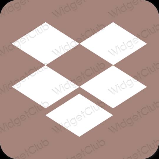 Stijlvol bruin Dropbox app-pictogrammen