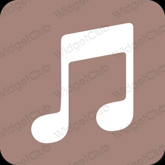 Estetyka brązowy Apple Music ikony aplikacji