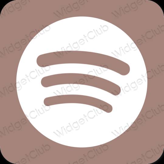 Estético marrón Spotify iconos de aplicaciones