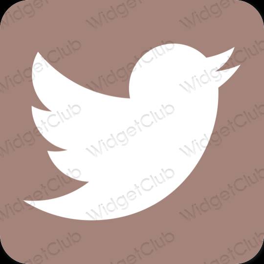 Естетски браон Twitter иконе апликација