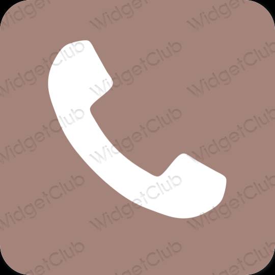 Естетски браон Phone иконе апликација