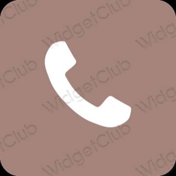 Esthétique brun Phone icônes d'application