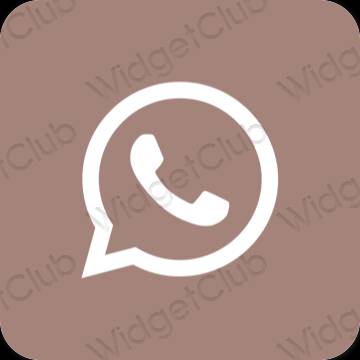 Αισθητικός καφέ WhatsApp εικονίδια εφαρμογών