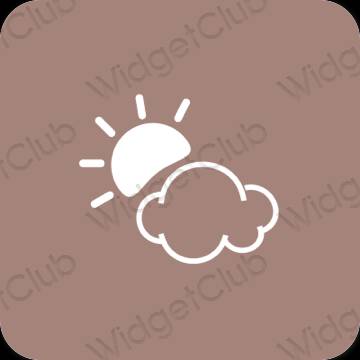 Aesthetic brown Weather app icons