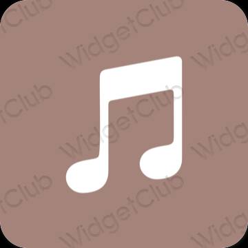 Естетски браон Music иконе апликација