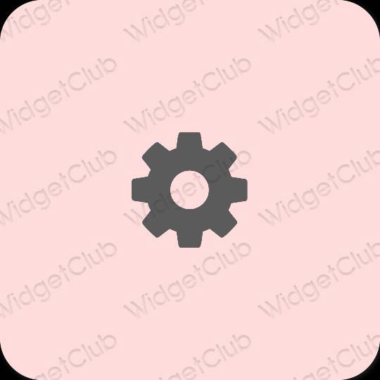 Estetyka różowy Settings ikony aplikacji