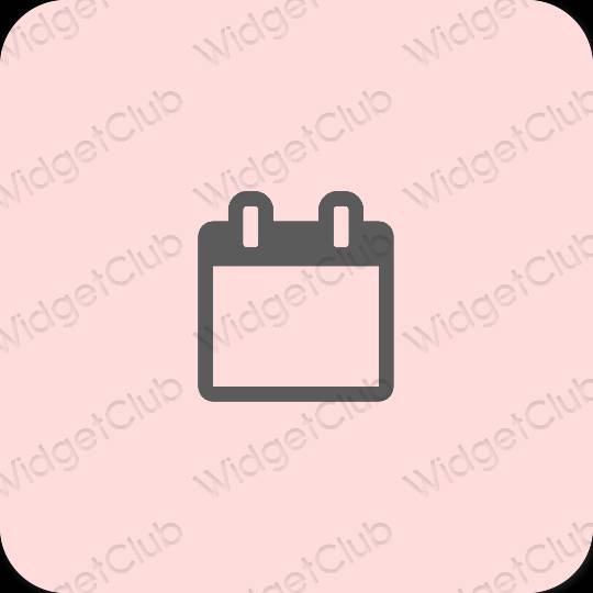 Estetický růžový Calendar ikony aplikací
