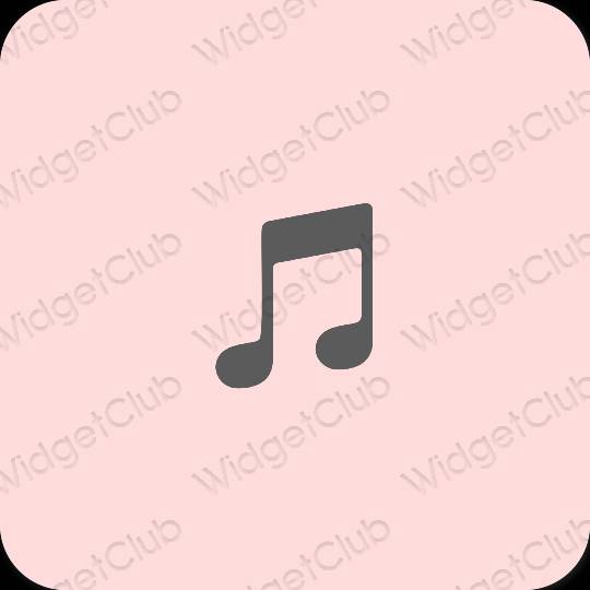 Estetinis rožinis Apple Music programėlių piktogramos