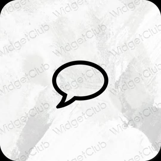 Estetisk grå Messages app ikoner